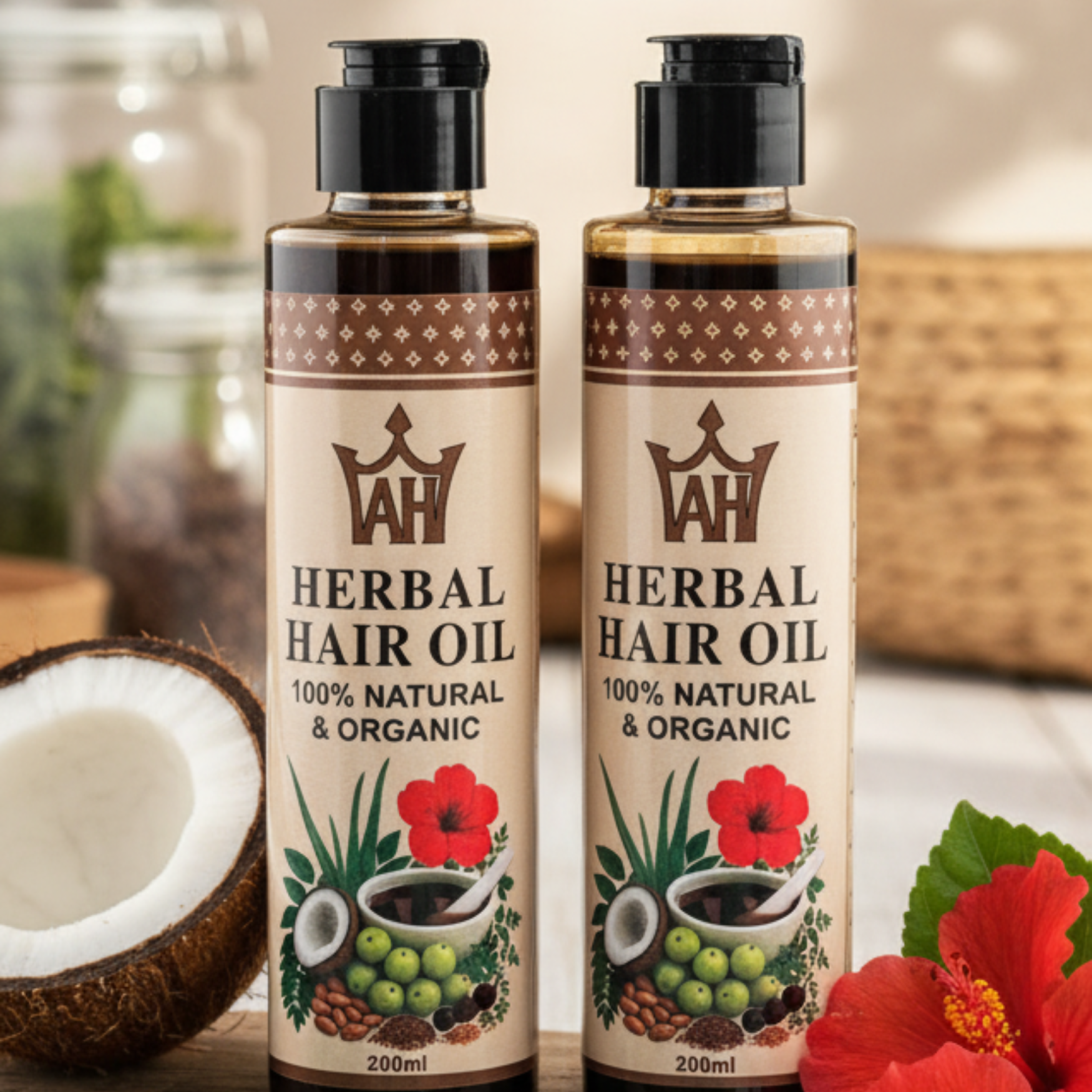 Organic Herbal Hair Oil β 100% Natural Formula for Hair Growth & Strength